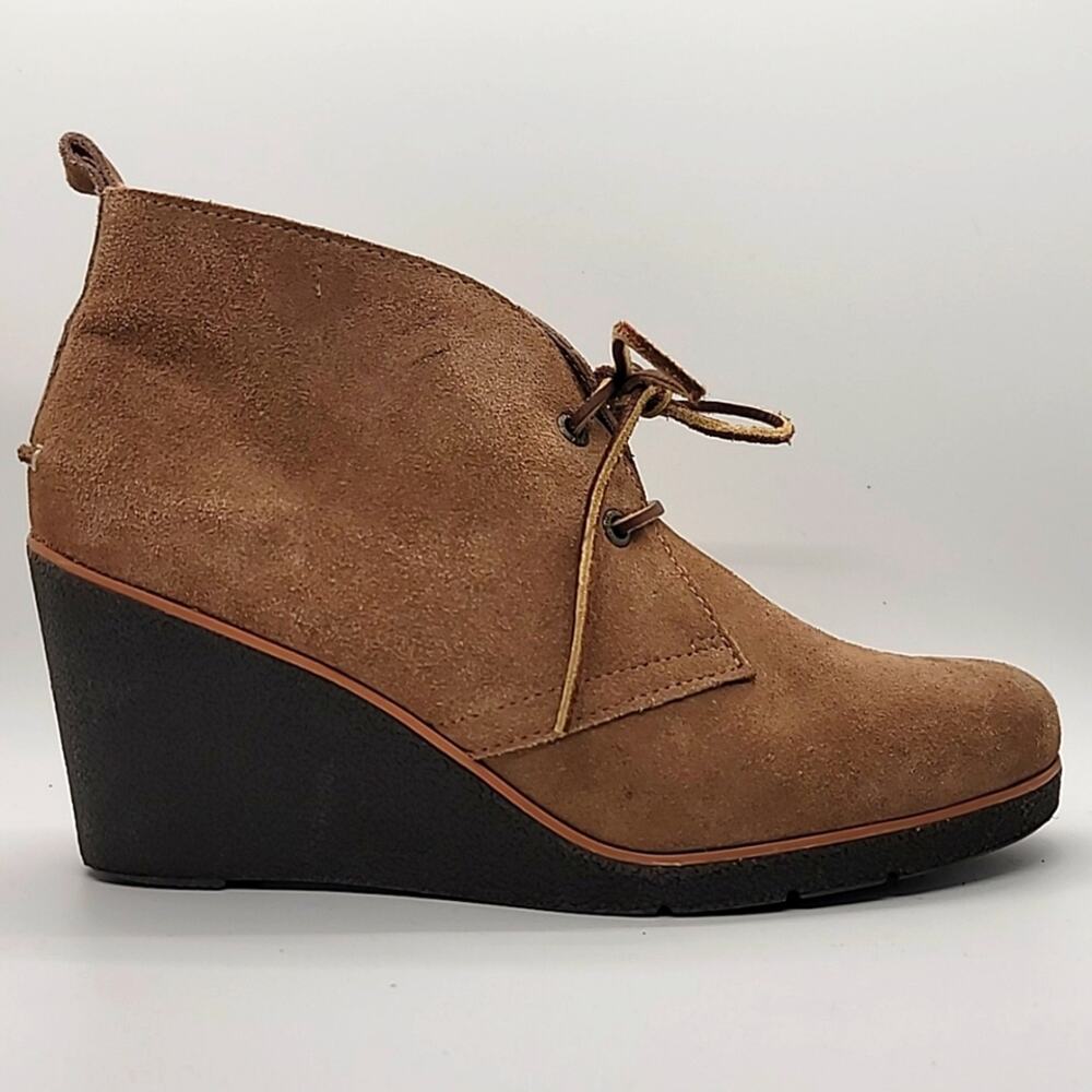 SPERRY sz11 Harlow Wedge Bootie in cafe latte nubuck suede
